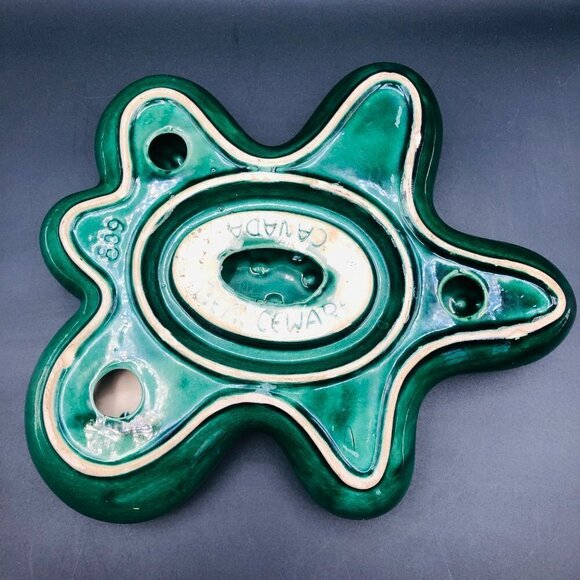 Beauceware Oversized Kelly Green Amoeba Ceramic Ashtray, Beauce Pottery #809 - Picture 6 of 14